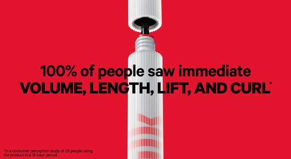 Rise Mascara text over