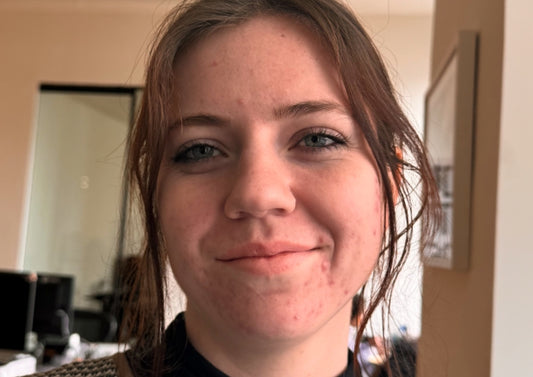 Milk Makeup Intern Chloe Zelch poses in the Milk Makuep office