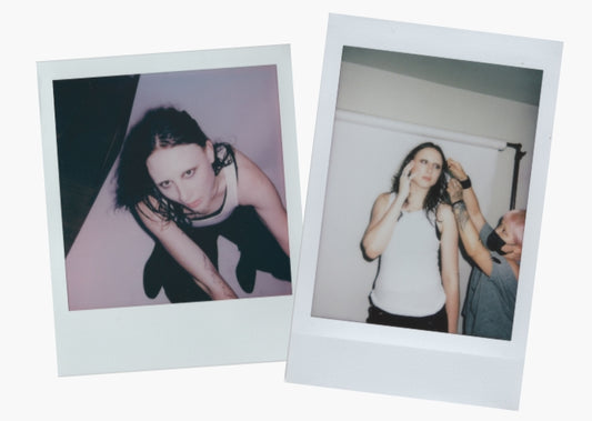 Polaroids of Z Walsh on set of There is a Place