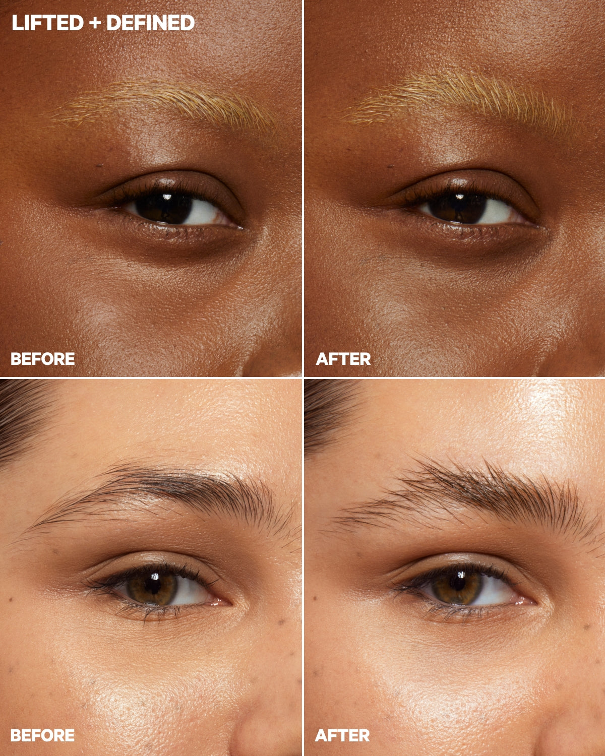 KUSH Brow Lamination Gel Before and After Ifeoma and Jacy | Milk Makeup