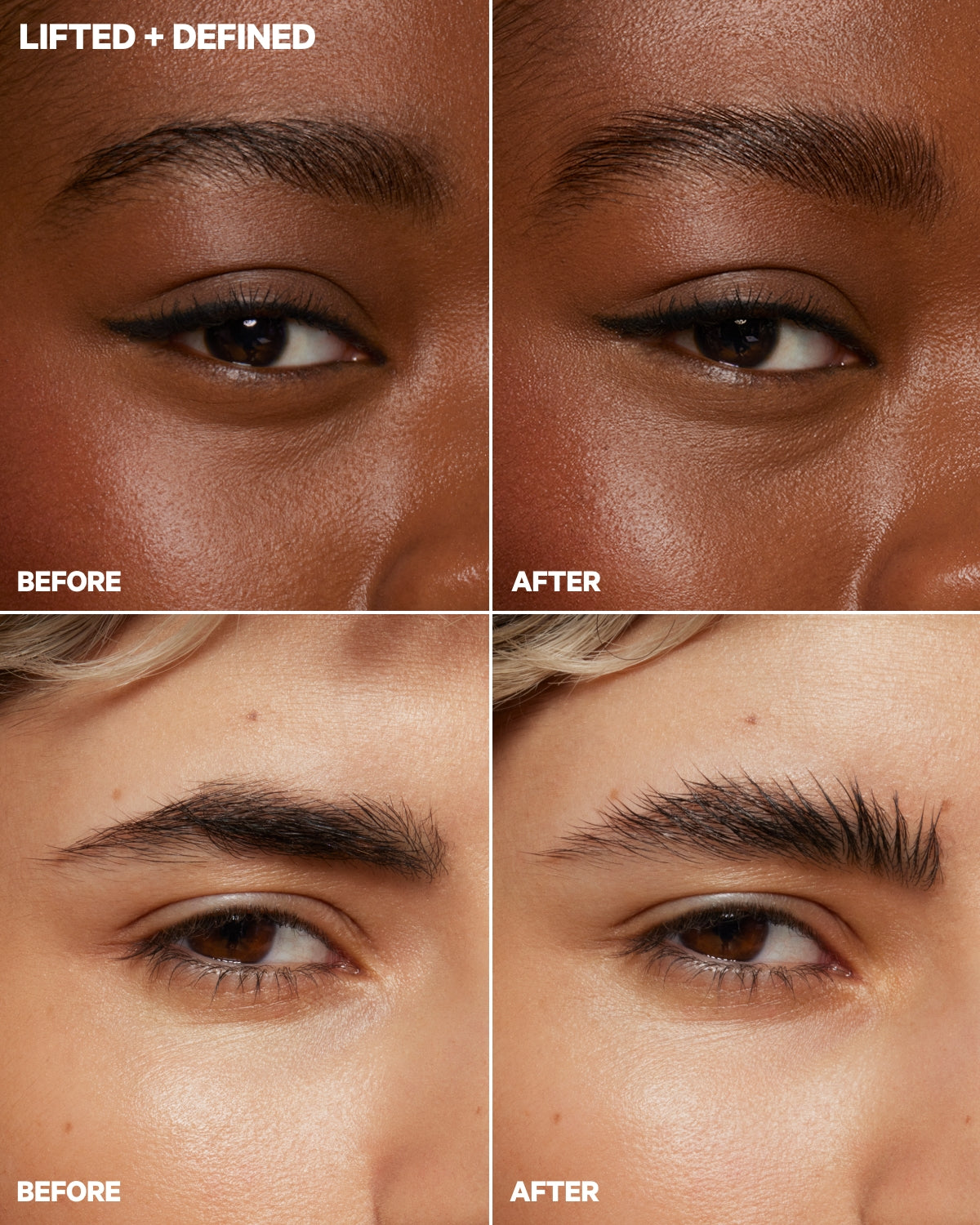 KUSH Brow Lamination Gel Before and After Remy and Vas | Milk Makeup