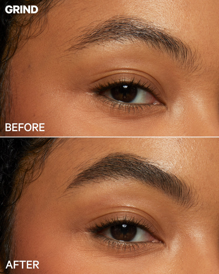 KUSH Brow Shadow Stick Waterproof Eyebrow Pencil Grind Before and After Kalysee | Milk Makeup