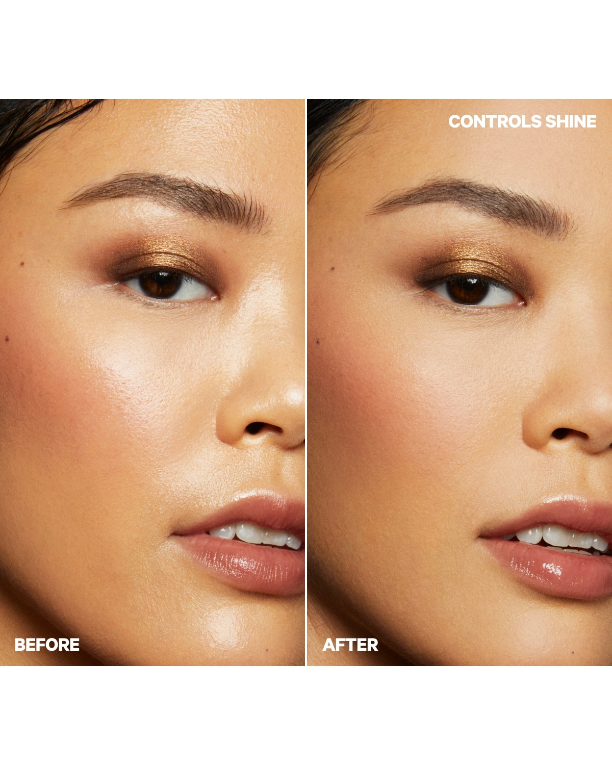 Pore Eclipse Matte Setting Spray Before and After Umi | Milk Makeup